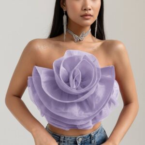 Blusa Morada Con Forma De Flor