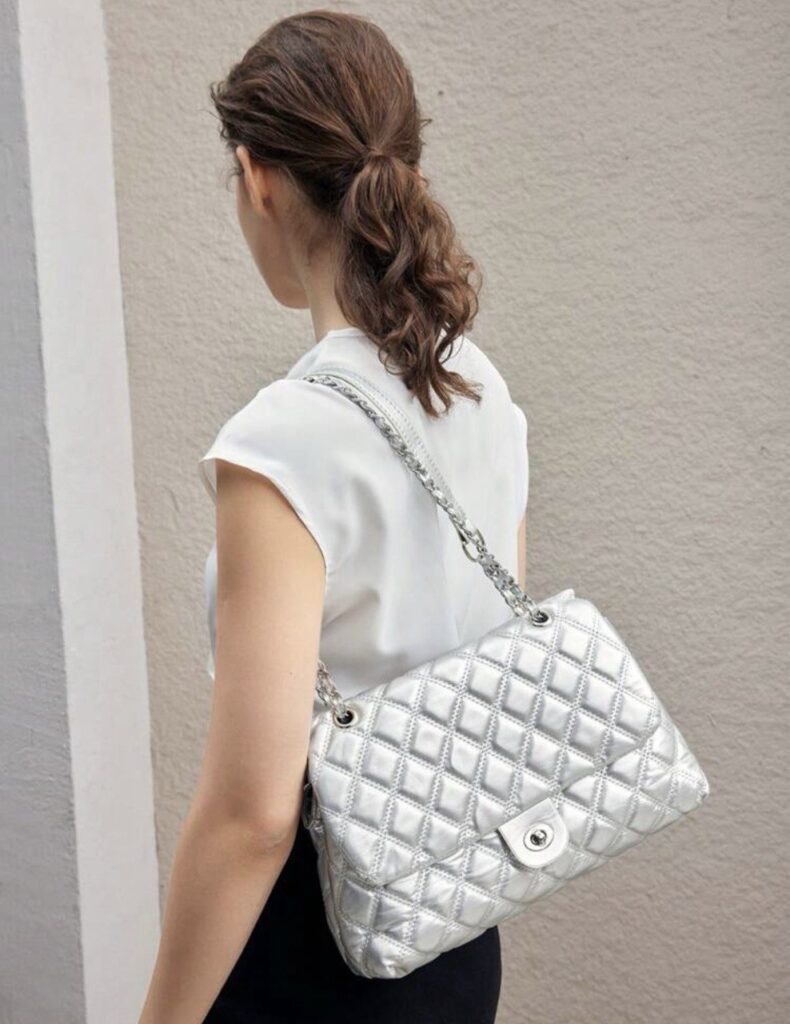 Bolso Shoulder Plateado