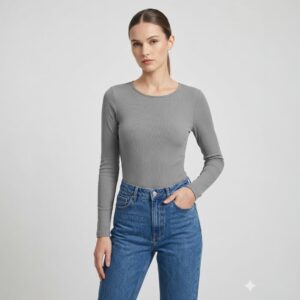Body Gris Manga Larga