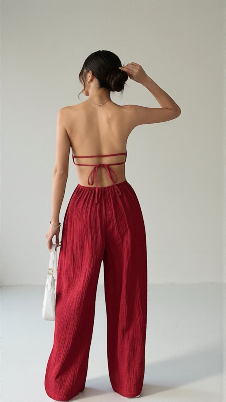 Mono Largo Rojo Strapless 2 Conjunto rojo strapless