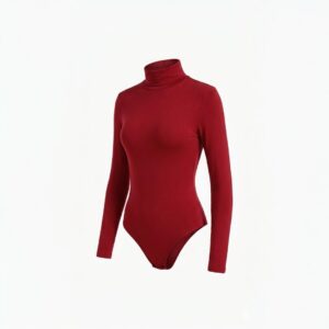 Body con cuello alto rojo