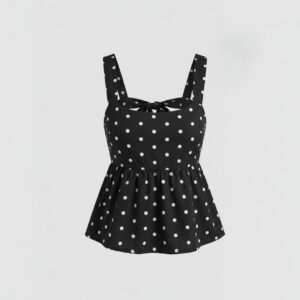 Blusa negra con lunares