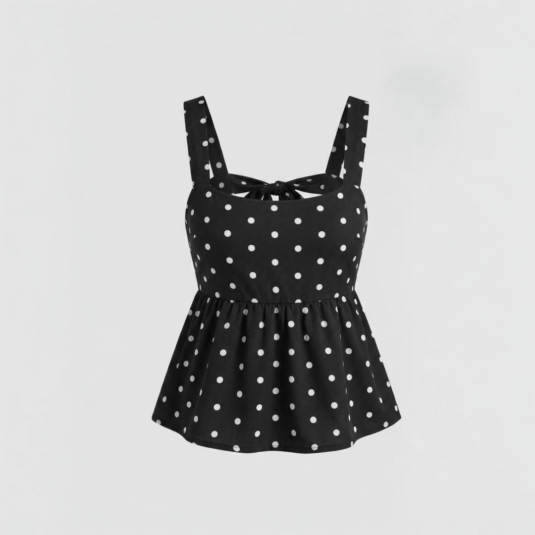 Blusa negra con lunares 2 Blusa negra con lunares
