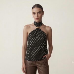 Blusa negra de cuello alto