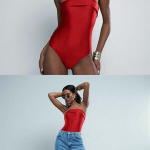 Body rojo Strapless