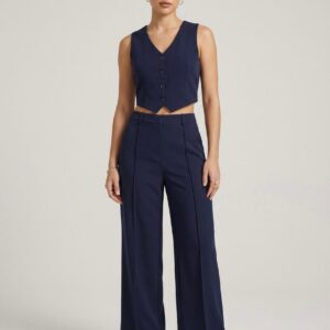 Conjunto Azul Estilo Chaleco