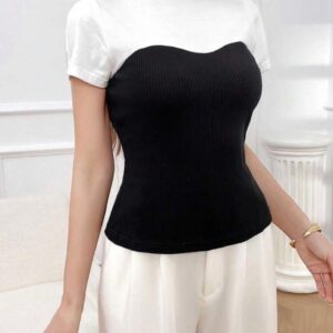 Blusa Bicolor Blanca y Negra