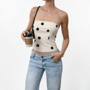 Blusa Lunares Strapless