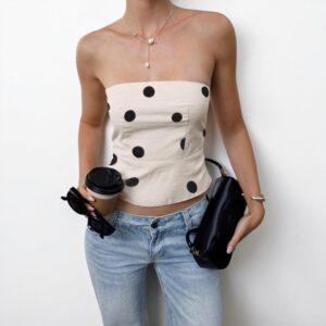 Blusa Lunares Strapless
