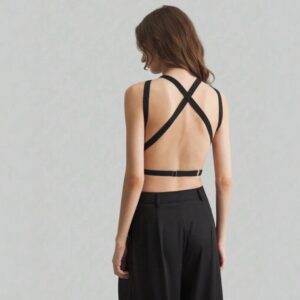 Blusa Negra Cuerina