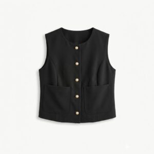 Blusa Negra Tipo Chaleco