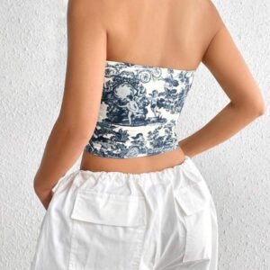 Blusa Strapless Estampado Ángeles