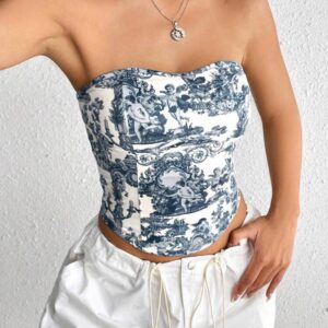 Blusa Strapless Estampado Ángeles