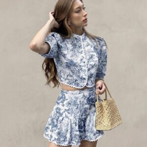 Conjunto Blusa y Falda Estampado