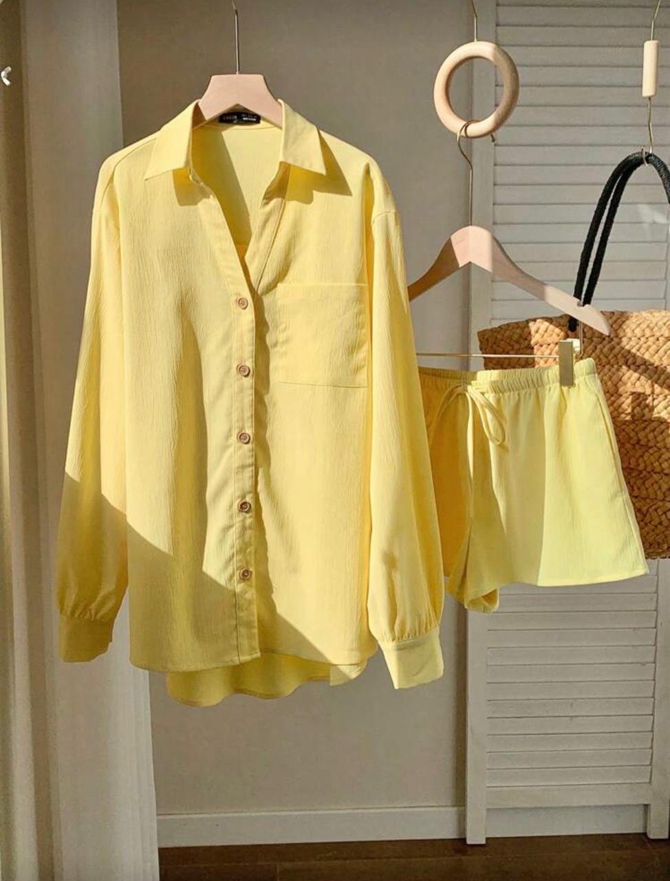 Conjunto Camisa y Short Amarillo 2 Conjunto Camisa y Short Amarillo