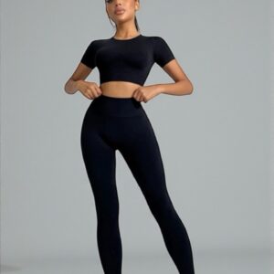 Conjunto Deportivo Negro Manga Corta