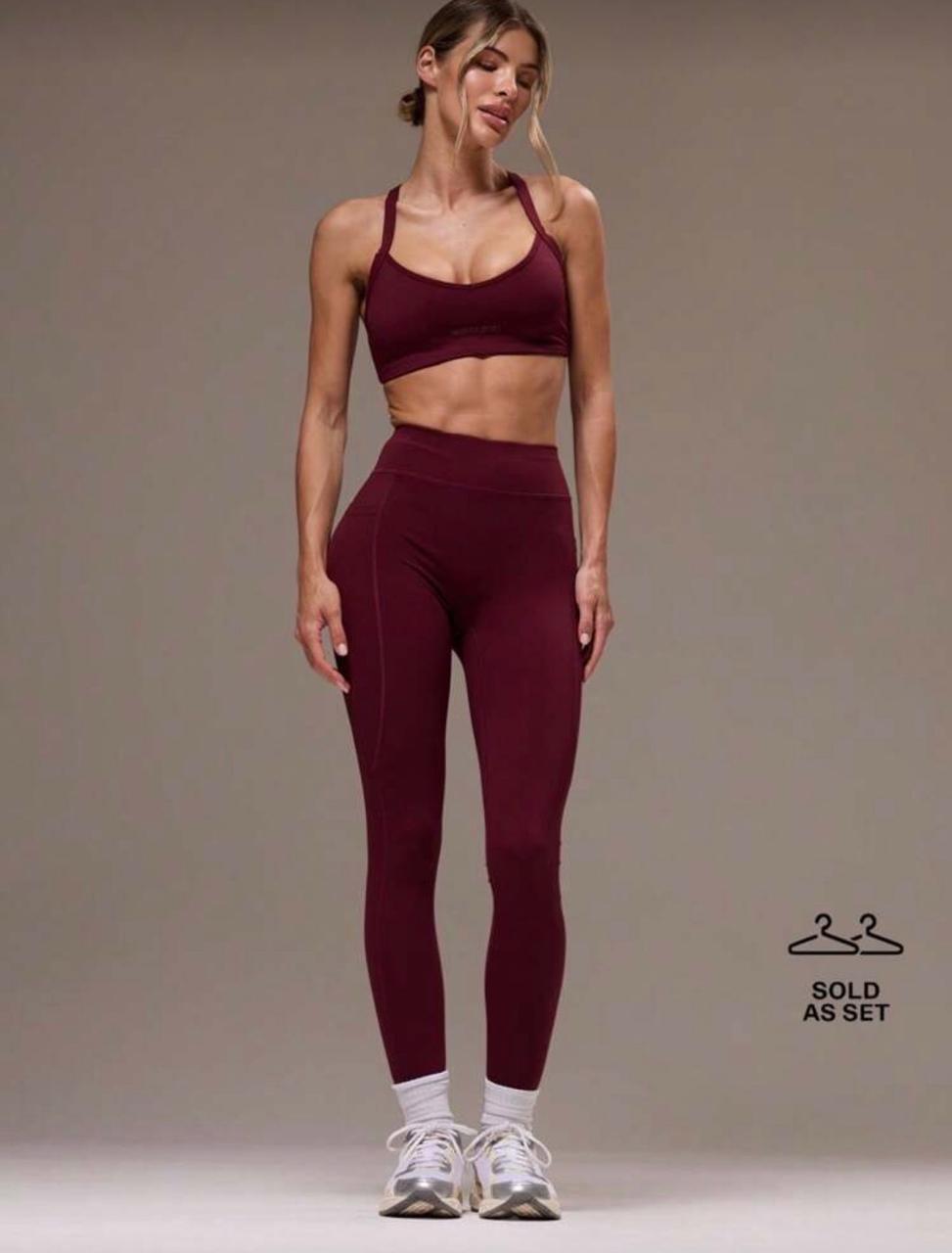 Conjunto Deportivo Rojo Con Crop Top 1 Conjunto Deportivo Rojo Con Crop Top