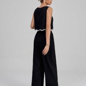 Conjunto Negro top con detalles
