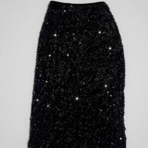 Falda Negra De Lentejuelas