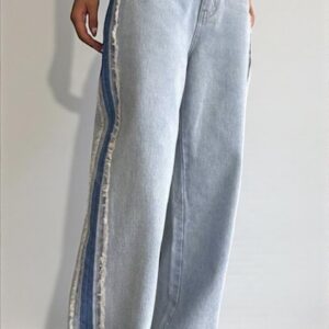 Jeans Claro Con Linea Azul