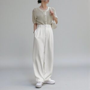 Pantalon De Tela Blanco