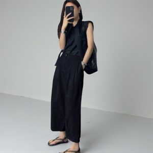Pantalon De Tela Negro