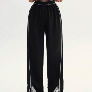 Pantalon Deportivo Negro Con Lineas