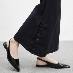 Sandalias Negras Puntiagudas