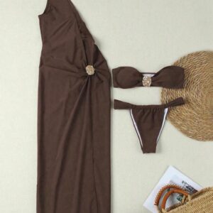 Traje de baño café completo