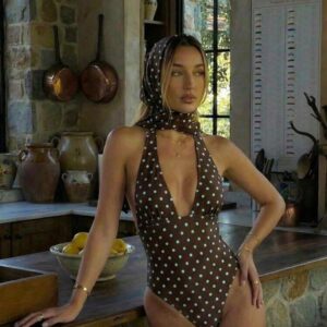 Traje de baño lunares una pieza