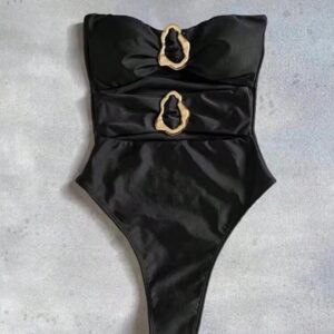 Traje de baño negro una pieza (2) Traje de baño negro una pieza