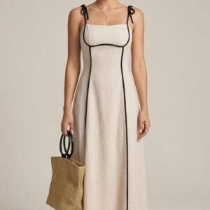 Vestido Largo Crema Verano