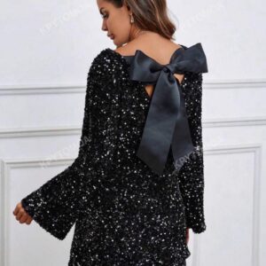 Vestido Negro Corto Lentejuelas
