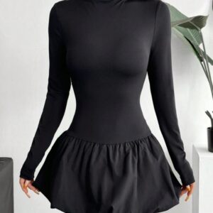 Vestido Negro Short Globo