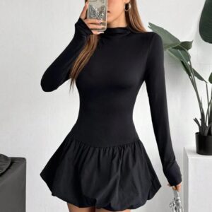 Vestido Negro Short Globo