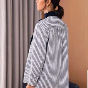 Blusa Bicolor Con Rayas