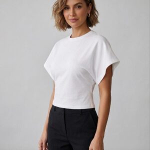 Blusa Blanca Con Mangas Anchas