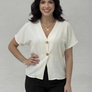 Blusa Blanca Manga Mariposa