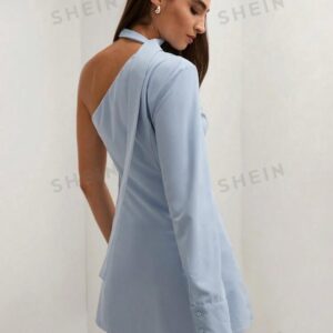 Blusa Larga Azul Claro