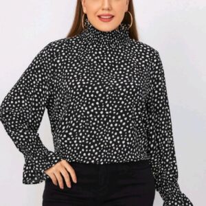 Blusa Lunares Cuello Alto