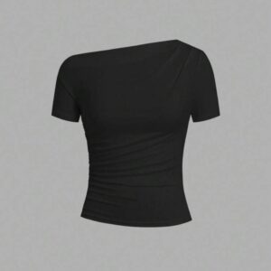 Blusa Negra Manga Caida