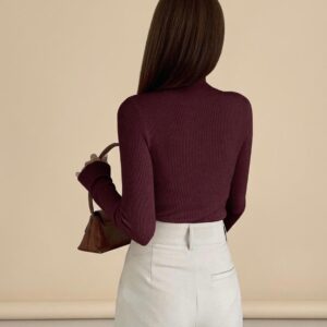 Blusa Ocre Cuello Alto