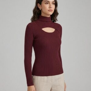 Blusa Ocre Cuello Alto