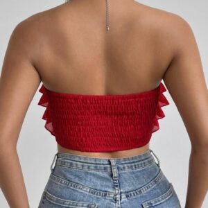 Blusa Roja Con Forma De Flor
