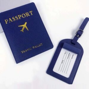 Funda Azul Para Pasaporte Con Etiqueta