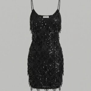Vestido Negro Corto Brillante