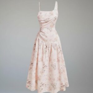 Vestido Rosa Claro Con Tirantes
