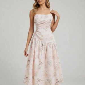 Vestido Rosa Claro Con Tirantes