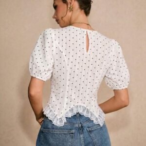 Blusa Algodón Estampado Lunar