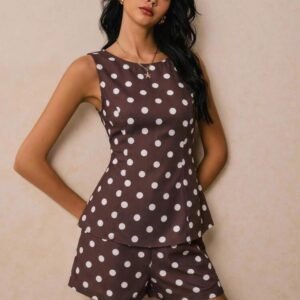 Conjunto Café Blusa Y Short